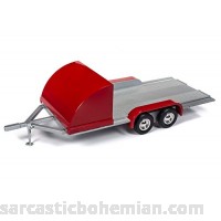 Four Wheel Open Car Hauler Trailer Red for 1 18 Scale Models by Autoworld AMM1167 B07MLBT2CD